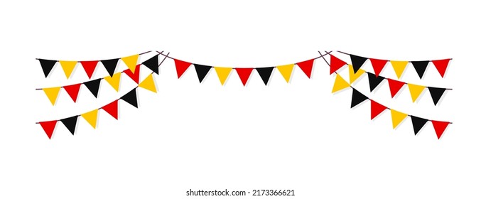 Bunting Garland (pennant Flags) Decoration Illustration | German Flag