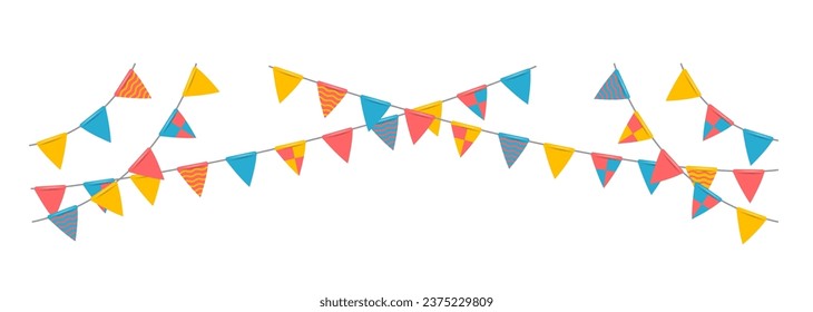 Bunting garland (pennant flags) decoration illustration