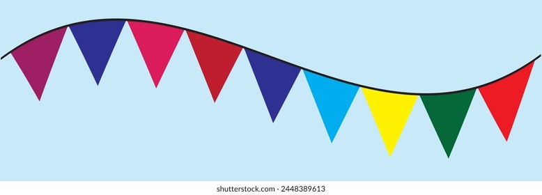Bunting garland (pennant flags) decoration illustration