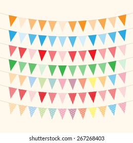 Bunting and garlands for Birthday Card