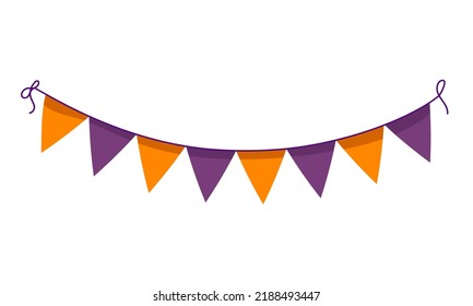 Bunting garlands isolated. Happy holiday flags banner