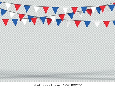 Bunting Hanging Banner Red White Blue Flag Triangles Background