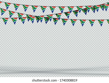 Bunting Hanging Banner South Africa Flag Background