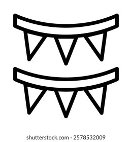 Bunting Icon in Line Style