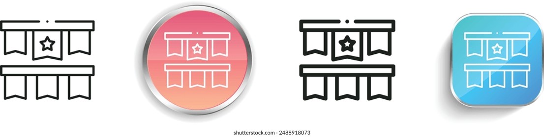 bunting icon. Thin Linear, Regular and Button Style Design Isolated On White Background