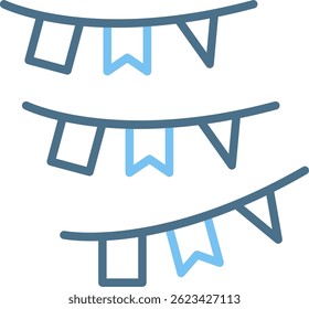 Bunting Line Two Colour Icon