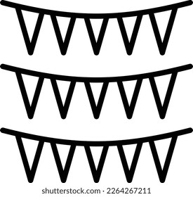 Bunting Line Vector Icon Design