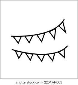 bunting ornament vector icon isolated on white background, vector illustration