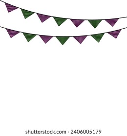 Bunting party decoration, vector illustration design, Joyful pennant bunting banner flags, Festive bunting flags, Carnival colored garlands, Festive bunting flags