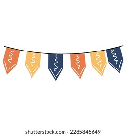 Bunting party flag on white background