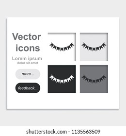 Bunting placed on web page template flat vector icon.