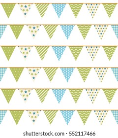 Bunting Seampless Pattern, Bunting Background, Vector Eps10 Illustration