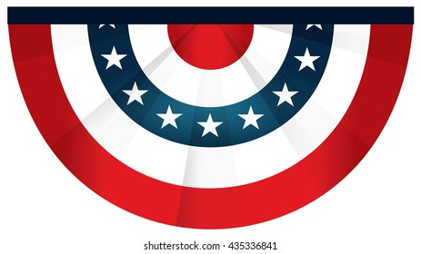 Bunting Semi Circle American Flag For July 4th Or Any American Celebration 