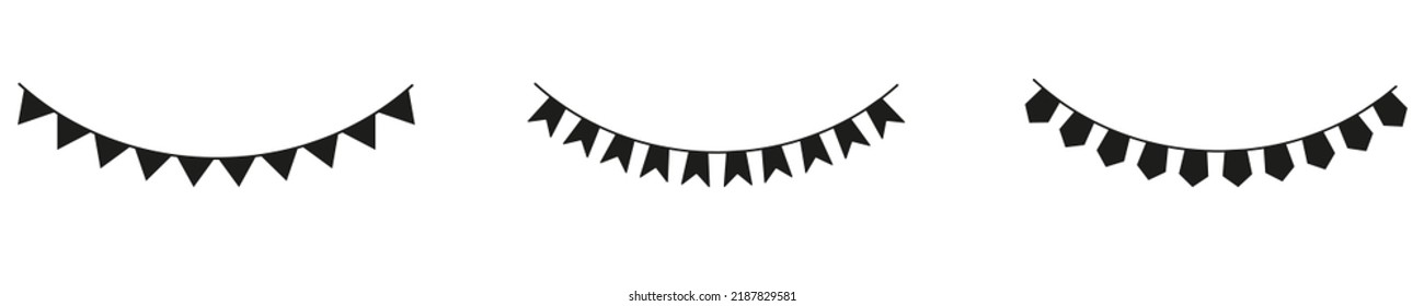 Bunting silhouette. Vector isolated on white. Vector illustration eps10