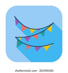 Bunting. Single flat color icon. Vector illustration.
