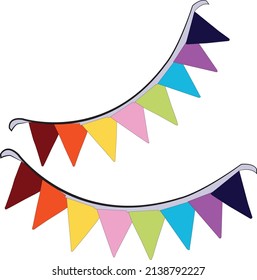 Bunting used for festive occasions in the house or buildings