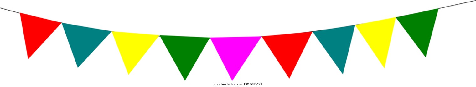 bunting using triangular paper flags