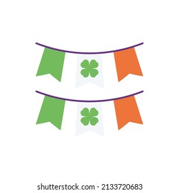 Bunting Vector Flat Icon Design illustration. St Patrick's Day Symbol on White background EPS 10 File