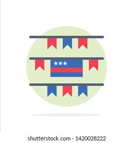 Buntings, Party Decoration, American Abstract Circle Background Flat color Icon