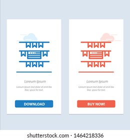 Buntings, Party Decoration, American  Blue and Red Download and Buy Now web Widget Card Template. Vector Icon Template background