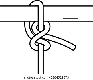 Nudo de cuerda de garganta. Icono de contorno del vector.