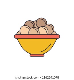 Bunuelo icon. Cartoon bunuelo vector icon for web design isolated on white background