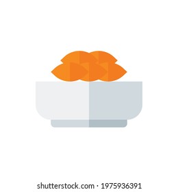 Bunuelos, Fried Dough Flat Icon Logo Illustration Vector Isolated. Mexican Food and Restaurant Icon-Set. Suitable for Web Design, Logo, App, and Upscale Your Business.