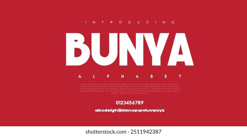 Bunya Abstract modern urban alphabet fonts. Typography sport, technology, fashion, digital, future creative logo font.