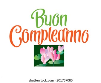 Buon Compleanno Italian Happy Birthday Hand Lettering vector