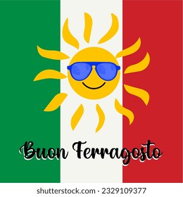 Buon Ferragosto Italian Festival Background, Happy summer holiday in Italy.