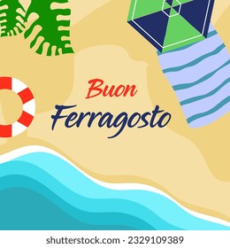 Buon Ferragosto Festival Italiano Antecedentes, Felices vacaciones de verano en Italia.