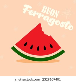 Buon Ferragosto Italian Festival Background, Happy summer holiday in Italy.