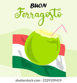 Buon Ferragosto Italian Festival Background, Happy summer holiday in Italy.