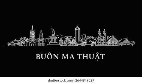 Buon Ma Thuot with Vietnam Skyline vector icon.