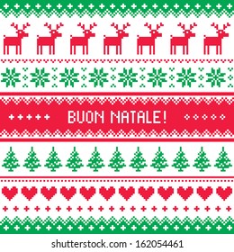 Buon Natale card - scandynavian christmas pattern