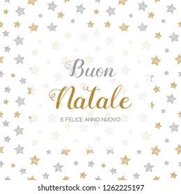 Buon Natale e Felice Anno Nuovo - italian Christmas wishes. Vector