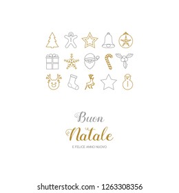 Buon Natale e Felice Anno Nuovo - italian Christmas wishes. Vector