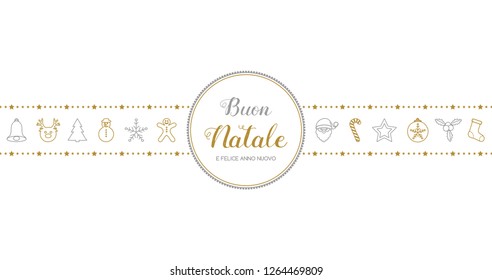 Buon Natale e Felice Anno Nuovo - italian Christmas wishes. Vector