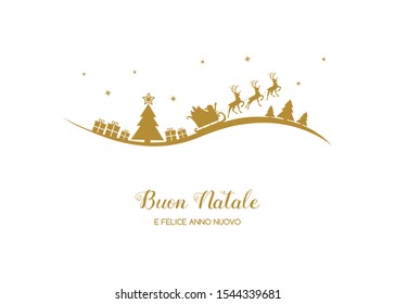 Buon Natale e Felice Anno Nuovo - italian Christmas wishes. Vector