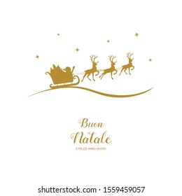 Buon Natale e Felice Anno Nuovo - italian Christmas wishes. Vector