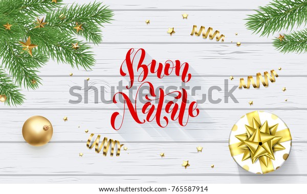 Buon Natale Outdoor Decorations.Buon Natale Italian Merry Christmas Holiday Stock Vector Royalty Free 765587914