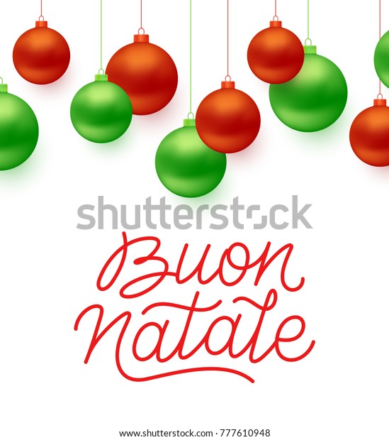Smile Natale.Buon Natale Italian Merry Christmas Typographic Stock Vector Royalty Free 777610948