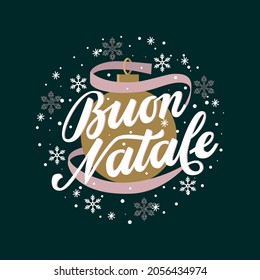 Buon Natale lettering vector illustration. Merry Christmas in Italian language for print and decorations.