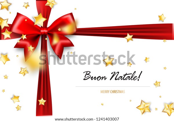 Buon Natale 3d.Buon Natale Merry Christmas Italian Greetings Stock Vector Royalty Free 1241403007