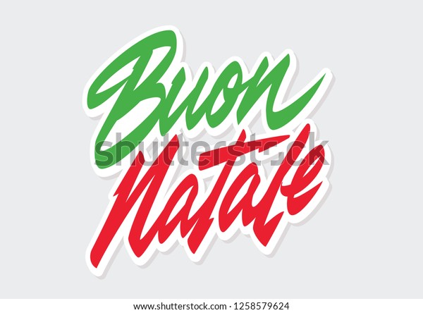 Buon Natale Logo.Buon Natale Merry Christmas Italian Vector Stock Vector Royalty Free 1258579624
