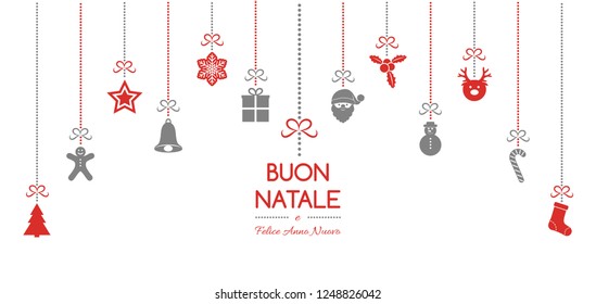 Buon Natale - translated from italian as Merry Christmas. Vector