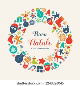 Buon Natale - translated from italian as Merry Christmas. Vector