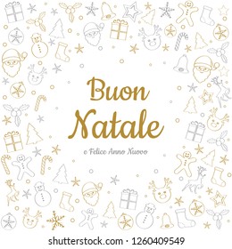 Buon Natale - translated from italian as Merry Christmas. Vector