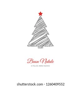Buon Natale - translated from italian as Merry Christmas. Vector