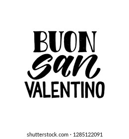 Buon San Valentino Happy Valentines day handwritten lettering in italian language. isolated on white.